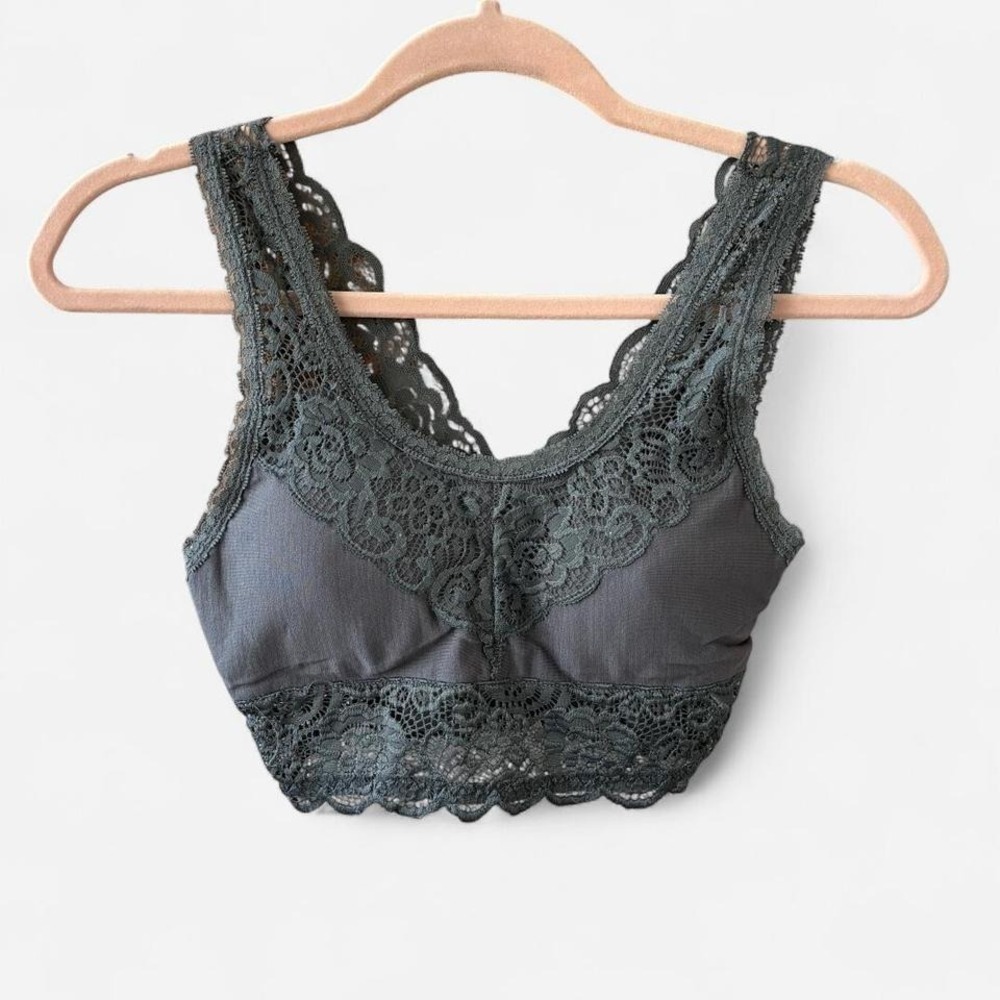 Altar'd State grey lace bralette Size S/M #lingerie #lacy #bralette #coquette